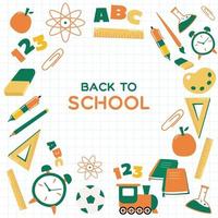 Educational theme background, back to school with school equipment such as rulers, books, pencils, etc. vector