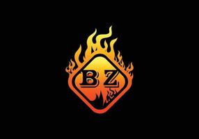 Fire BZ Letter Logo And Icon Design Template vector