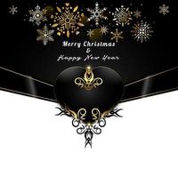 christmas sale banner in black and gold with copy space vector