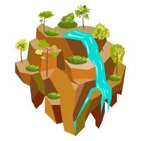 Waterfall Island Game Icon vector