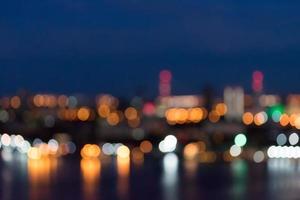 Abstract blurred background of night city photo