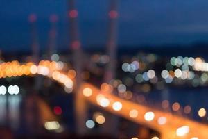 Abstract blurred background of night city photo