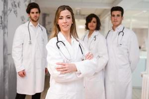 Group of medical workers portrait in hospital photo