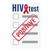 Vector blank with positive results or blood test for HIV.