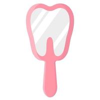Vector cartoon dental mirror in the form of a tooth.