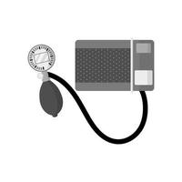 Semi automatic Sphygmomanometer with a stethoscope for measuring blood pressure. vector