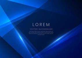 Abstract dark blue geometric overlapping background with blue light effect and space for your text. technology concept. vector
