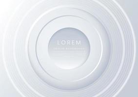 Abstract modern white and silver gradient circles layers lighting background with copy space for your text. vector