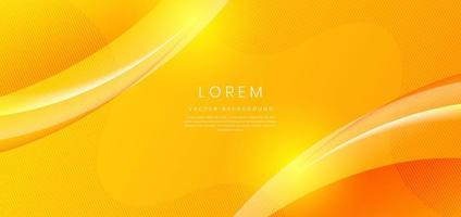 Abstract modern shiny yellow gradient curved background. vector