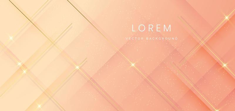 Abstract template soft yellow and orange gradient geometric diagonal with golden lines sparkle. Luxury modern.