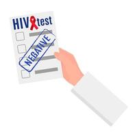 Vector blank with negative result or blood test for HIV.