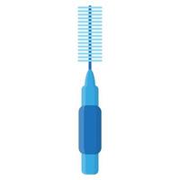 vector de dibujos animados cepillo interdental o hilo dental para limpiar aparatos ortopédicos.
