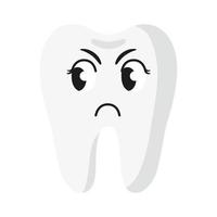 Vector cartoon cute sullen characters of tooth.