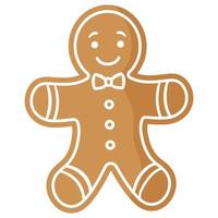 Christmas festive gingerbread Man cookie covered by white icing. vector