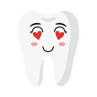 Vector cartoon cute happy characters of tooth.