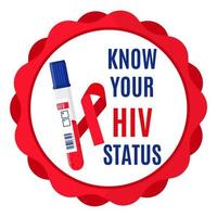 Vector lettering or inscription sticker AIDS and HIV prevention.