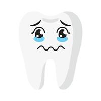 Vector cartoon cute full of tears characters of tooth.