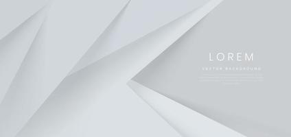 Abstract white and grey triangles layers background. Minimal style. vector