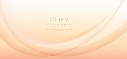 Abstract modern shiny soft orange gradient curved background. vector