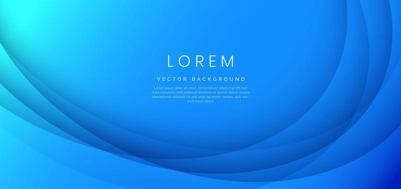 Abstract blue curved line overlapping background with copy space for text.