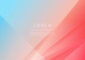 Abstract soft blue and red geometric diagonal overlay layer background. vector