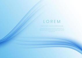 Abstract soft blue curve template background with space for text. vector