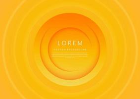 Abstract modern yellow and orange gradient circles layers lighting background with copy space for your text. vector