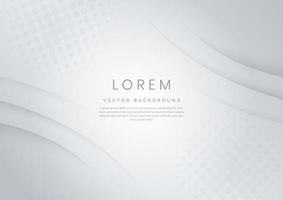 Abstract white and grey background with dynamic waves shape. vector