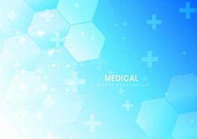 Abstract hexagon pattern and lines background. Medical and science concept. vector