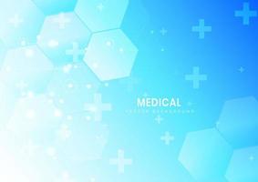 Abstract hexagon pattern and lines background. Medical and science concept. vector