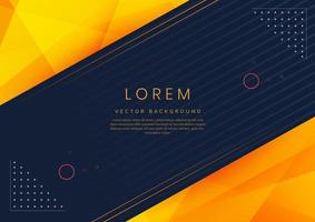 Abstract template yellow gradient triangles shape geometric on dark blue background with copy space for text. vector
