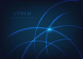 Abstract technology concept curved blue lighting overlapping design background with copy space for text. vector