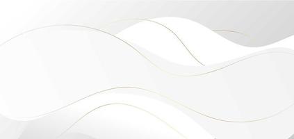 Abstract luxury white and grey wave shape with gold stripes lines background. vector