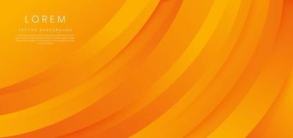 Abstract curved orange layer modern background. vector