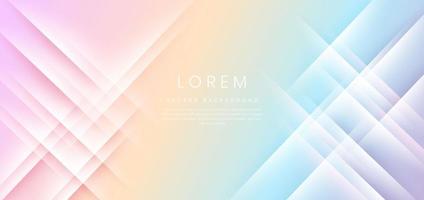 Abstract futuristic geometric shape overlapping on colorful pastel background. vector