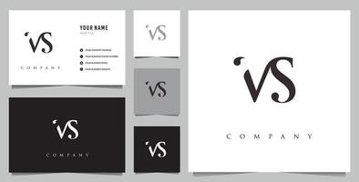 initial VS logo design vector