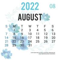 diseño de plantilla de calendario imprimible 2022 vector