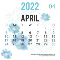 Printable Calendar 2022 Template Design vector