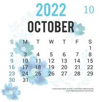 Printable Calendar 2022 Template Design vector