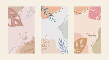 banner de plantilla floral abstracto. conjunto de vectores de plantillas de diseño de historias de redes sociales