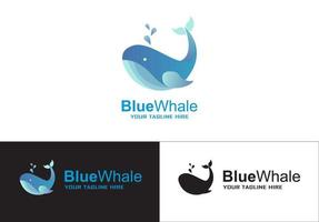 blue whale gradient logo vector