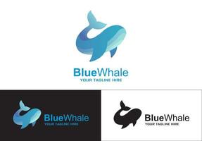 blue whale gradient logo vector