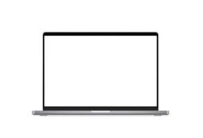 Modern laptop computer vector 3d mockup isolated on white background. Vector notebook photoreal detailed illustration