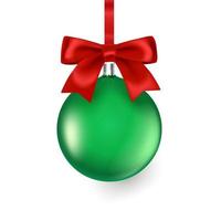 Christmas green bauble. Merry Christmas and Happy new year greeting card  template vector