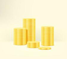 Stacks of golden coins. Golden coins stacks vector illustration