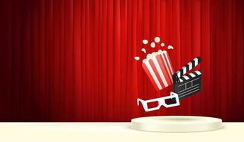Cinema concept. Horizontal banner with copy space vector