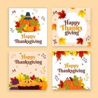 thanksgiving card background, thanksgiving social media template vector