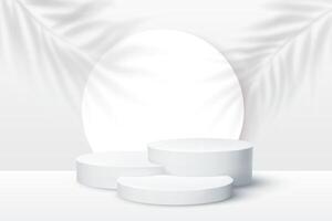 3d rendering podium stand product spotlight background vector