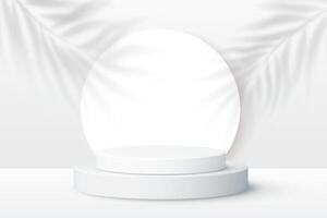 3d rendering podium stand product spotlight background vector