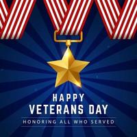 happy veteran day illustration, honoring all who served vector